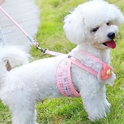 Dog Cat Leash Running Leash Harness Leash Set Waterproof Soft Cute and Cuddly Bandanas Adjustable Flexible Durable Anti Lost Portable Safety Normal Soft Kits Outdoor Hiking Walking Plaid  Check Lightinthebox