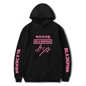 Inspired by KPOP Black Pink Hoodie Cartoon Manga Anime Front Pocket Graphic Hoodie For Men's Women's Unisex Adults' Hot Stamping 100% Polyester Casual Daily Lightinthebox