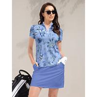 Women's Golf Polo Shirt Blue Short Sleeve Top Ladies Golf Attire Clothes Outfits Wear Apparel Lightinthebox