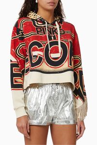 Logo Fringed Cotton Hoodie