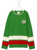 Gucci Kids striped GG jumper - Green - thumbnail