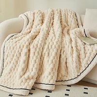 Weighted Heavy Cozy Sherpa Blanket Double Layer Thickened Nap Blanket With Bean Velvet Blanket Flannel Small Blanket Bed Sheet Coral Velvet Cover Blanket Sofa Blanket miniinthebox - thumbnail