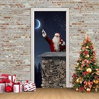 Christmas 3D Stickers Waterproof Door Stickers Xmas Door Mural Peel Self Adhesive Wallpaper PVC Sticker Removable Wall Decal for Home Office Decoration Lightinthebox - thumbnail