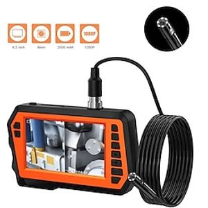 4.3'' IPS Screen Industrial Endoscope Camera HD1080P 2 Meter Pipe Sewer Inspection Borescope IP68 Waterproof LED 2600mAh 2M 5M10M Flexible Half-rigid Cable Lightinthebox