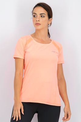 Womens Reflective Logo Breathable T-Shirt Coral Womens Reflective Logo Breathable T-Shirt Coral