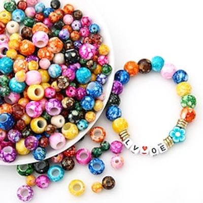 100pcs 8mm Bracelet Jewelry Making Kit Crystal Beads Stone Pattern Beads Bulk Ball Gemstone Set DIY Suitable for Women Adult Beginners Earrings Necklace Decorative Glass Beads miniinthebox