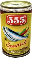 555 Sardines In Oil Spanish Style - 155 Gm Pack Of 100 (UAE Delivery Only)