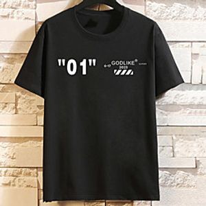 Men's Unisex Tee T shirt Hot Stamping Graphic Prints Letter Plus Size Print Short Sleeve Casual Tops Cotton Basic Fashion Designer Big and Tall White Black Lightinthebox