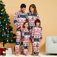 Family Look Christmas Overall  Jumpsuit Graphic Animal Print Rainbow Long Sleeve Matching Outfits miniinthebox - thumbnail