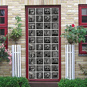 Halloween 2pcs Self-adhesive Horror Cabinet Door Stickers For Living Room Diy Decoration Home Waterproof Wall Stickers 77x200cm Lightinthebox