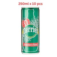 Perrier Sparkling Natural Mineral Water Strawberry Flavour, 10X250ml