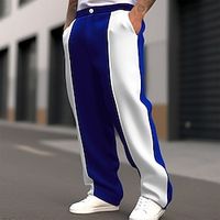 Men's Dress Pants Trousers Suit Pants Patchwork Front Pocket Straight Leg Color Block Comfort Business Daily Holiday Fashion Chic  Modern Black Royal Blue miniinthebox
