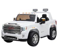Megastar Ride On Licensed GMC 12 V With Rubber Tyre Leather Seat -White (UAE Delivery Only)