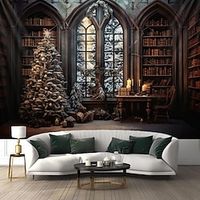 Christmas Tree Hanging Tapestry Wall Art Large Xmas Tapestry Mural Decor Photograph Backdrop Blanket Curtain Home Bedroom Living Room Decoration miniinthebox - thumbnail