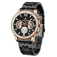 Reward multifunctional sports men's watch luminous waterproof steel band calendar chronograph  miniinthebox - thumbnail