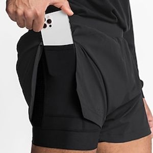 Men's Shorts Sunday Shorts Sports Going out Weekend Running Casual Elastic Waist Plain Knee Length Gymnatics Activewear Black White Micro-elastic Lightinthebox