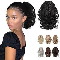 Claw Clip in Ponytail Extension Short Ponytail Hair Exntesions Bounce Curly Wavy Pony tails Thick Synthetic Hairpiece for Women Fake Ponytail Daily Use Lightinthebox