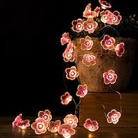LED String Light 234M LED Peach Blossom Fairy String Lights Battery Operated 203040LEDs Christmas Outdoor Flower Shape Garden Wedding Decorative String Lamp Lightinthebox - thumbnail