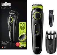 Braun Beard Trimmer for Men Cordless & Rechargeable Hair Clipper, Black/Volt Green, BT 3221