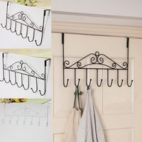 7 Hooks Over Door Bathroom Hanger Bag Hat Towel Hanging Rack Coat Clothes Holder