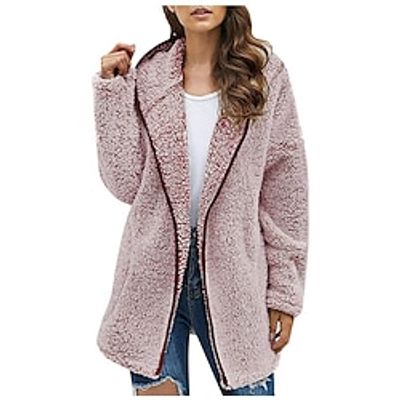 Women's Fleece Jacket Teddy Coat Warm Open Front Sherpa Jacket with Pocket Plush Winter Hooded Coat Long Sleeve Fall Lightweight Heated Hoodie miniinthebox Women's Fleece Jacket Teddy Coat Warm Open Front Sherpa Jacket with Pocket Plush Winter Hooded Coat Long Sleeve Fall Lightweight Heated Hoodie miniinthebox