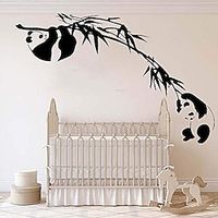 panda wall stickers murals panda bamboo tree branch wall decals kids room baby nursery asian animal forest jungle panda Removable PVC DIY wall stickers bedroom roommates miniinthebox - thumbnail