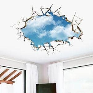 Blue Sky And White Clouds Landscape Wall Stickers Bedroom Living Room Removable PVC Home Decoration Wall Decal 1pc miniinthebox