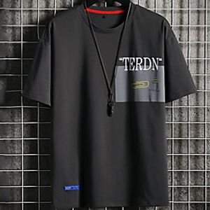 Men's Unisex Tee T shirt Hot Stamping Graphic Prints Letter Plus Size Print Short Sleeve Casual Tops Cotton Basic Fashion Designer Big and Tall White Dark Gray miniinthebox