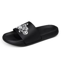 Men's Slippers  Flip-Flops Slippers Fashion Sandals Outdoor Slippers Beach Slippers Casual Beach Daily PU Breathable Black Grey Black  Gold Black and White Summer Spring Lightinthebox