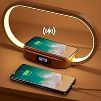 Multifunction Wireless Charger Pad Stand Clock LED Desk Lamp Night Light USB Port Fast Charging Station Dock For IPhone Samsung Lightinthebox - thumbnail