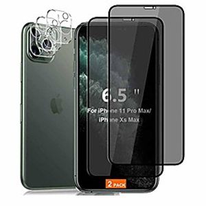 xinxiutu bulletproof glass camera protective film for iphone 11 pro max  iphone xs max 6.5 anti-spy film cover with full cover and camera lens 2 pack Lightinthebox