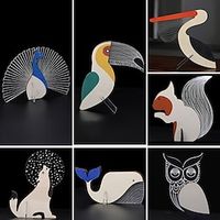 Forest Squirrel Animal Wooden Acrylic with Light Statue Home Ornament Woodland Wolf Silhouette Decor for Shelf Table Wood Lightinthebox - thumbnail