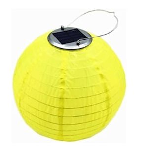 12 Solar Powered Lanterns Waterproof Outdoor Nylon Cloth Paper Lantern Lamps Garden Hanging Paper Lanterns Lightinthebox