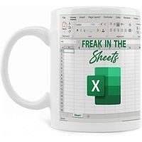Excel Coffee Mug, Funny Gifts for Women Men Freak In The Sheets Mug Gifts for Boss CPA Friend Coworkers Accountant White Ceramic Office Mug 11.8 oz Lightinthebox - thumbnail