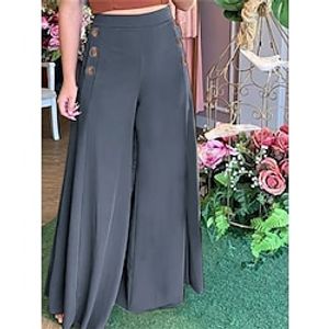 Wide Leg Pants Trousers Gray blue Black Red Fashion Streetwear Work Outdoor Work Daily Full Length Comfy Solid Color S M L XL 2XL Lightinthebox