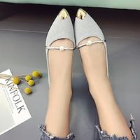 Women's Flats Party Daily Summer Imitation Pearl Flat Heel Pointed Toe Casual Synthetics Loafer Color Block Black Gold Silver Lightinthebox - thumbnail