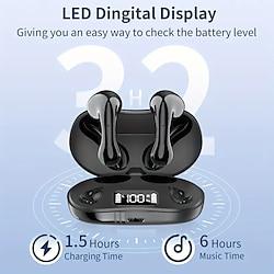 New wireless headphones with digital display sports running headphones earbuds LED display mini charging box headphones Lightinthebox