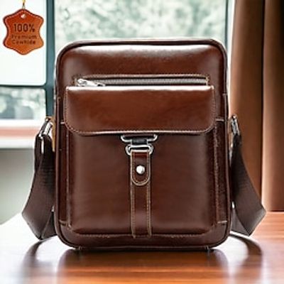 Men's Crossbody Bag Shoulder Bag Messenger Bag Leather Office Daily Zipper Large Capacity Waterproof Durable Solid Color Black Coffee Lightinthebox Men's Crossbody Bag Shoulder Bag Messenger Bag Leather Office Daily Zipper Large Capacity Waterproof Durable Solid Color Black Coffee Lightinthebox