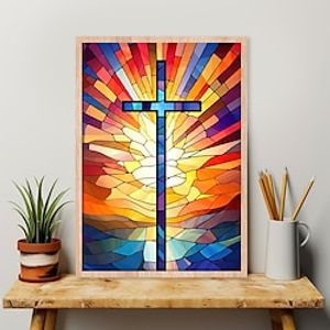 1pc Landscape DIY Diamond Painting Glass Crystal Painted Cross Diamond Painting Handcraft Home Gift Without Frame miniinthebox