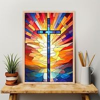 1pc Landscape DIY Diamond Painting Glass Crystal Painted Cross Diamond Painting Handcraft Home Gift Without Frame miniinthebox