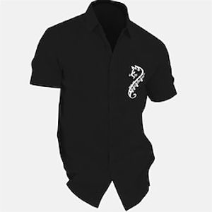 Men's Linen Shirt Summer Shirt Beach Shirt Turndown Summer Short Sleeve Black White Blue Music Casual Daily Clothing Apparel Lightinthebox