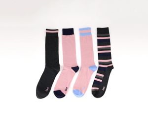 Mens 4-Pk Novelty Socks  Charcoal/Pink/Grey Combo