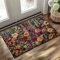 Painting Flowers Doormat Non-Slip Oil Proof Rug Indoor Outdoor Mat Bedroom Decor Bathroom Mat Entrance Rug Door Mat Lightinthebox