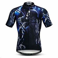 mens cycling jersey tops 3d print biking shirts short sleeve full zipper bicycle jacket pockets lycra cuff - - s = (height 165170 cm weight 50 kg  125lbs) Lightinthebox - thumbnail