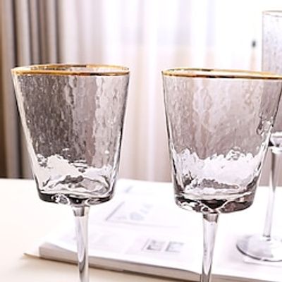 1pcs Glass Wine Glass Creative Hammer Tattoo Goblet Gold Crystal Red Wine Glass Champagne Cup Light Luxury Wine Cup Convenient. Lightinthebox