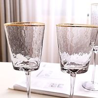 1pcs Glass Wine Glass Creative Hammer Tattoo Goblet Gold Crystal Red Wine Glass Champagne Cup Light Luxury Wine Cup Convenient. Lightinthebox - thumbnail