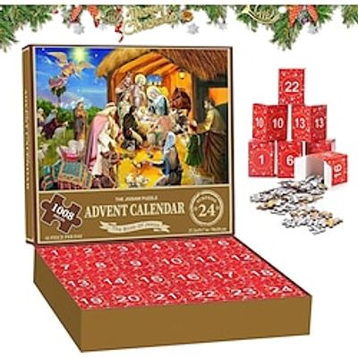 Christmas Advent Calendar 2023 - Welcoming The Nativity, Christmas Advent Calendar Jigsaw Puzzle 24 Boxes,1008 Pieces Puzzles Countdown To Christmas, Xmas Gifts For Women Men Kids Lightinthebox Christmas Advent Calendar 2023 - Welcoming The Nativity, Christmas Advent Calendar Jigsaw Puzzle 24 Boxes,1008 Pieces Puzzles Countdown To Christmas, Xmas Gifts For Women Men Kids Lightinthebox
