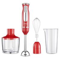 UFESA BP3443 Hand Blender, 600 W Power, Turbo Function, 2 Stainless Steel Blades & Shaft, Ergonomic & Anti-Splash Design, Included Accessories, BPA-Free, Red Color