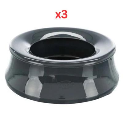 Trixie Swobby No-Spill Plastic Bowl For Dogs - Black 1.7L (Pack Of 3)