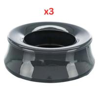 Trixie Swobby No-Spill Plastic Bowl For Dogs - Black 1.7L (Pack Of 3)